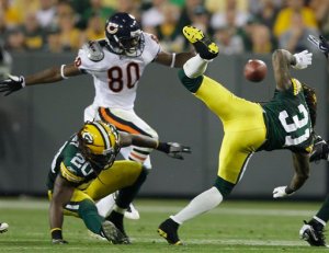 Atari Bigby (20) was injured against the Bears, but should make his return after the Packers' bye week.  (AP Photo/Morry Gash)